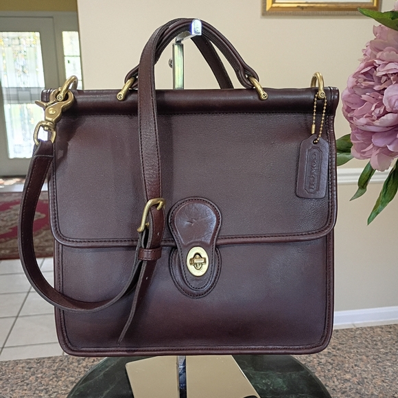 Vintage Coach Willis Bag 9927 Cross Body Mahogany Brown, 1990s - Picture 13 of 17